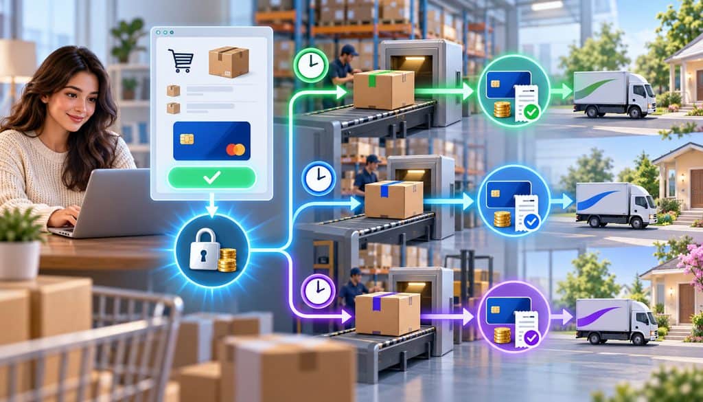 Authorization and capture flow for split shipment payments