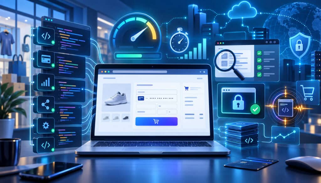 Checkout payment scripts with security monitoring and page speed controls
