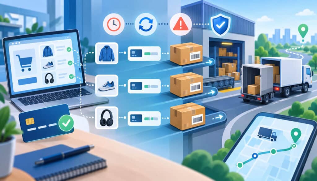 Split shipments with partial payment captures and authorization tracking in e-commerce